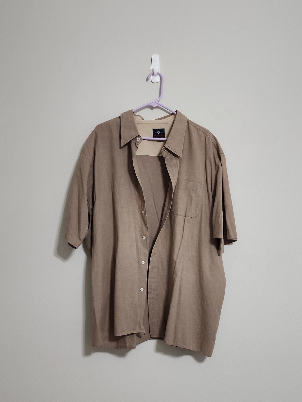 Mens Wrangler 100% Cotton Buttown Short Sleeve Collared Shirt 3XL
